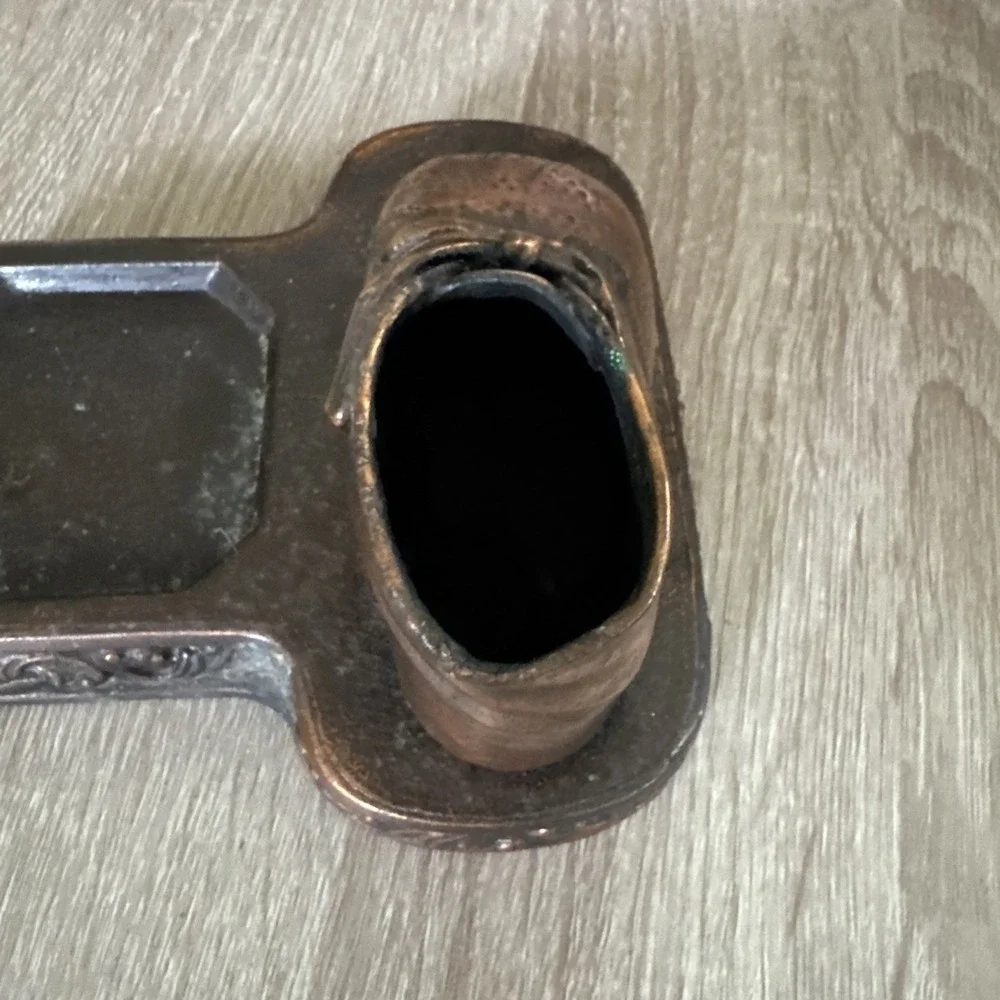 Vintage Bronze Shoe Dresser Tray Change